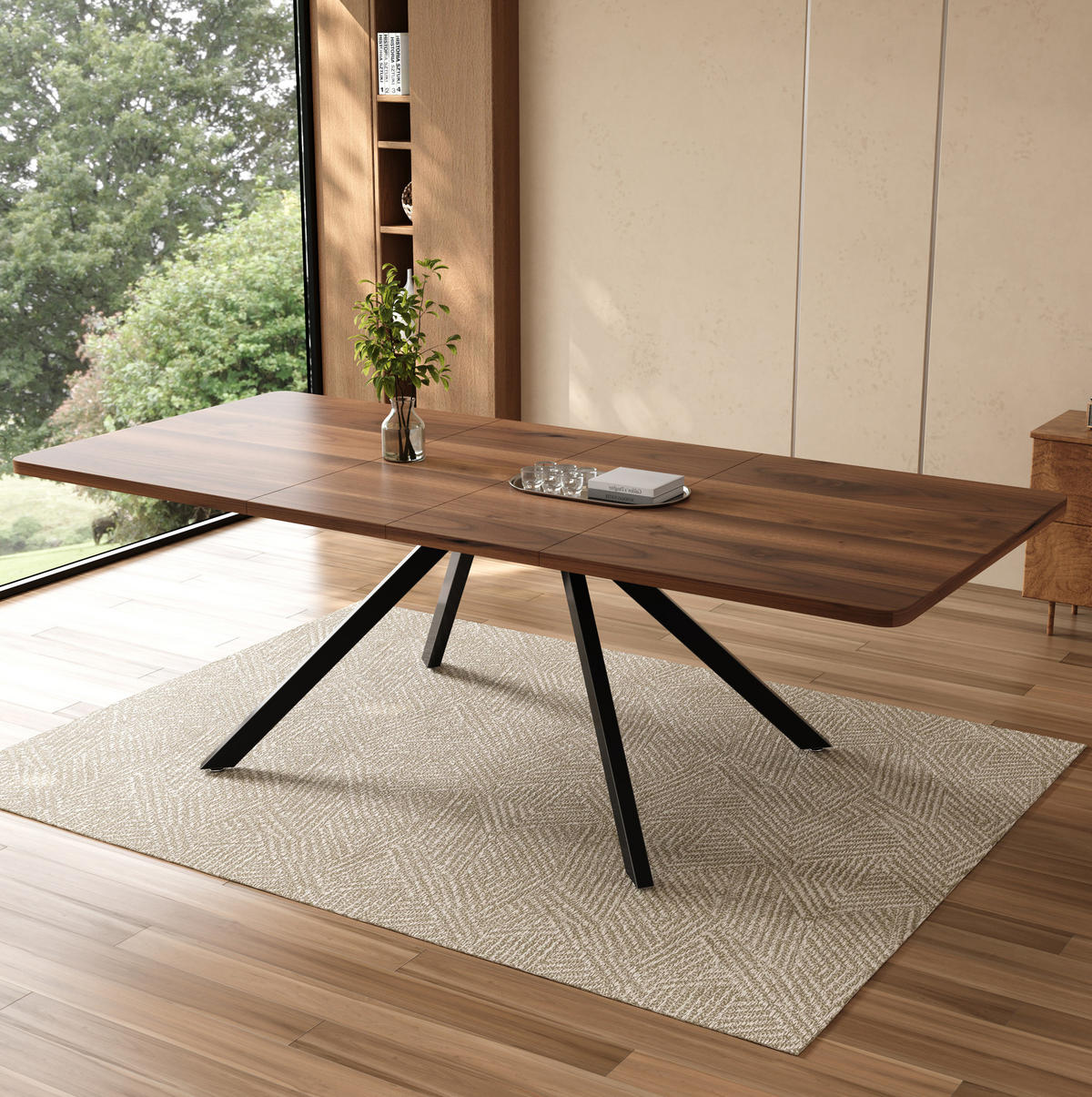 ESSTISCH aus MDF 160/200/240x90 cm Walnussfarben ausziehbar für 6 bis 10 Personen mit verstärkten Führungen - Walnussfarben, Holzwerkstoff (240/90/74.5cm) - Modfu