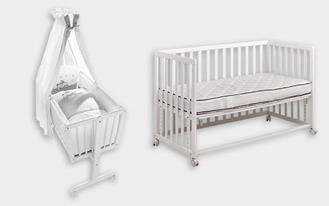 Babywiege und Beistellbett