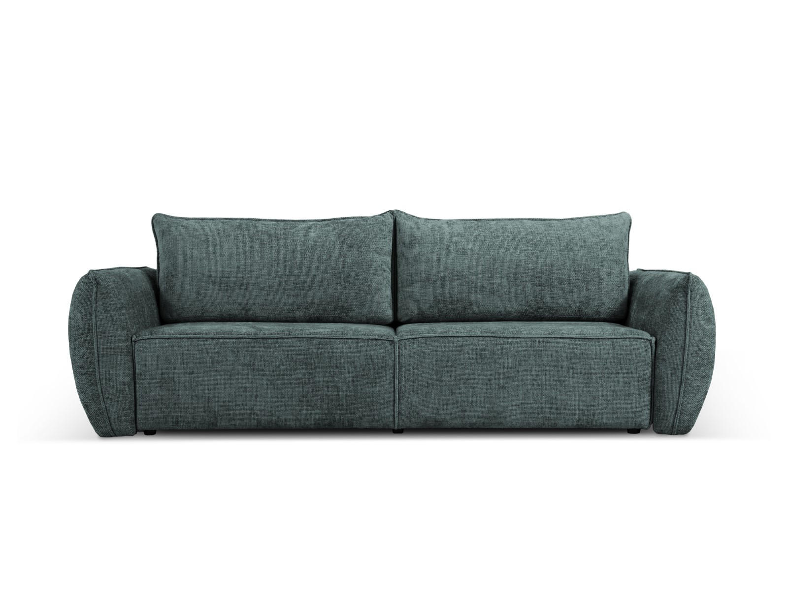 AUSKLAPPBARES-SOFA mit Bettkasten Kaelle aus Chenille-Stoff petrol 3 Sitzplätze - Petrol, Textil (97/91/244cm) - Micadoni