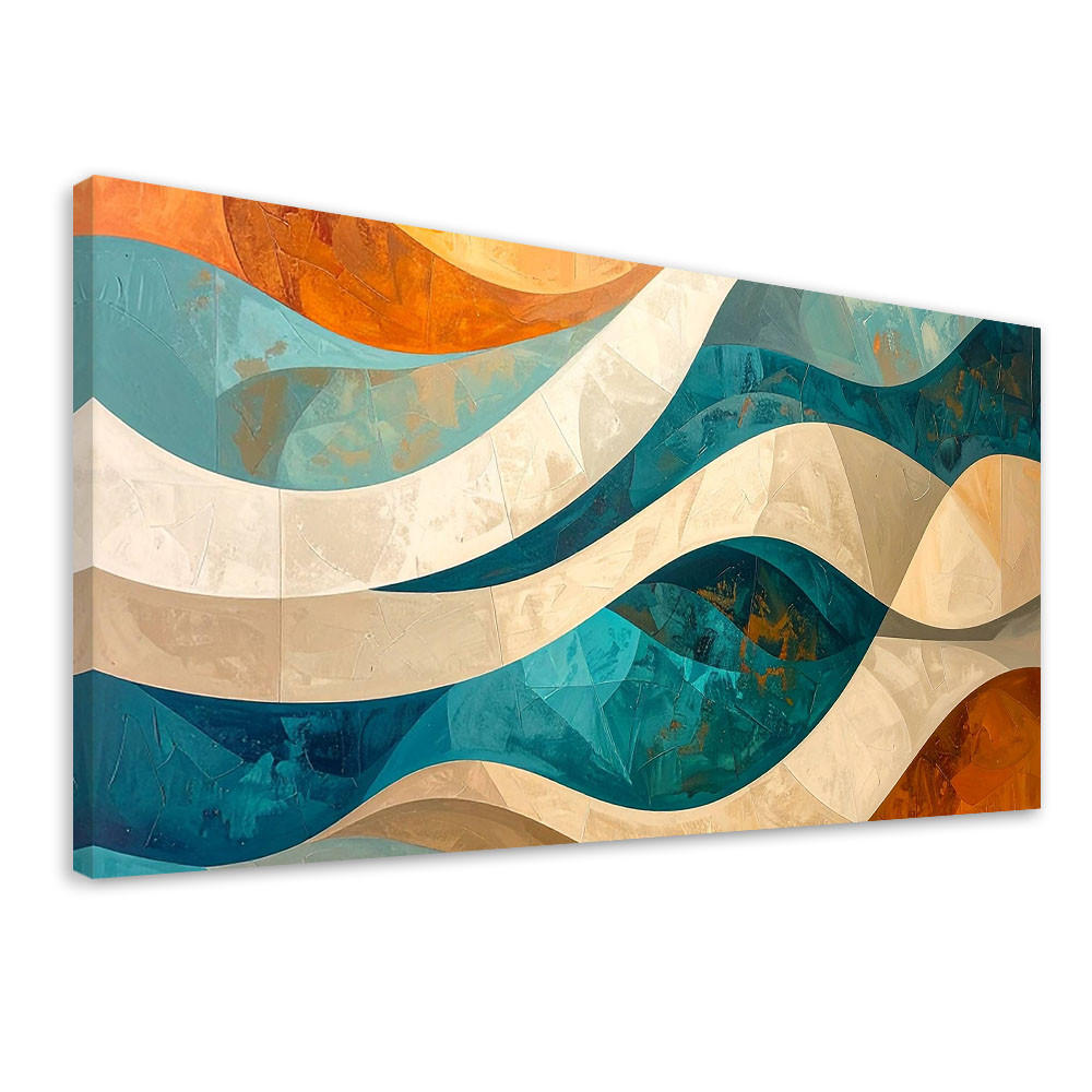 LEINWANDBILD 3D und geometrisch 100x50cm - Multicolor, Textil (100/50cm) - Feeby