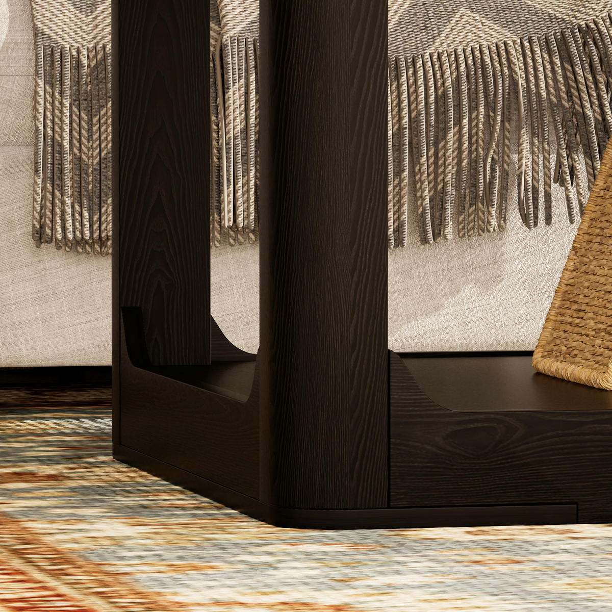 COUCHTISCH in Schwarz mit 2 Ablagefächern und 3 cm starker Tischplatte für Wohn- und Schlafzimmer, B100/T50/H44,5 cm - Schwarz, Holzwerkstoff (50/100/44.5cm) - STILVORA
