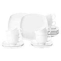 KAFFEESERVICE Lido Weiß weiß 18er Set - Weiß, Keramik (24/18.1/43cm) - Seltmann Weiden