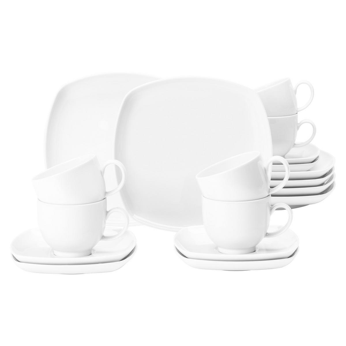 KAFFEESERVICE Lido Weiß weiß 18er Set - Weiß, Keramik (24/18.1/43cm) - Seltmann Weiden