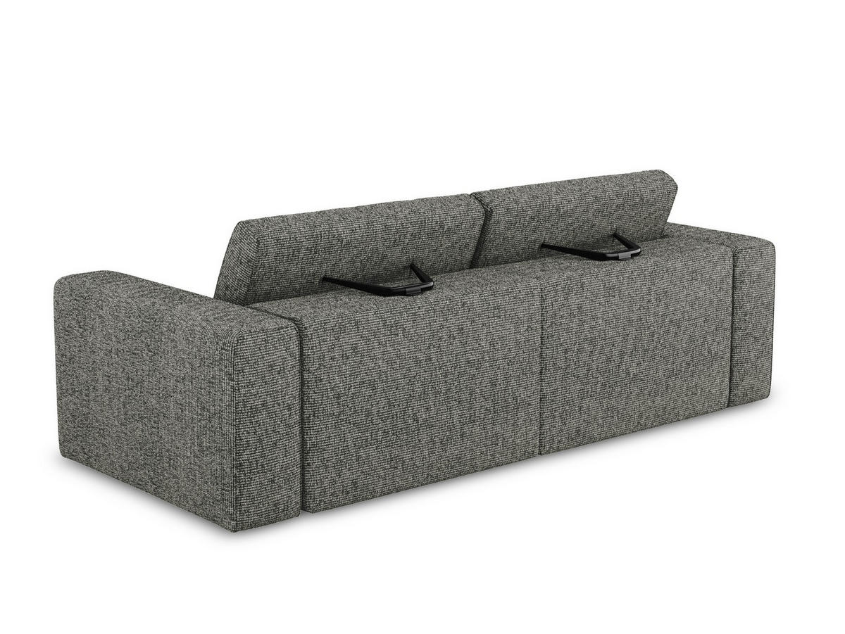 3-SITZER SOFA Strukturstoff Stoff Grau - Dunkelgrau/Beige, Kunststoff/Textil (224/80/103cm) - Makamii
