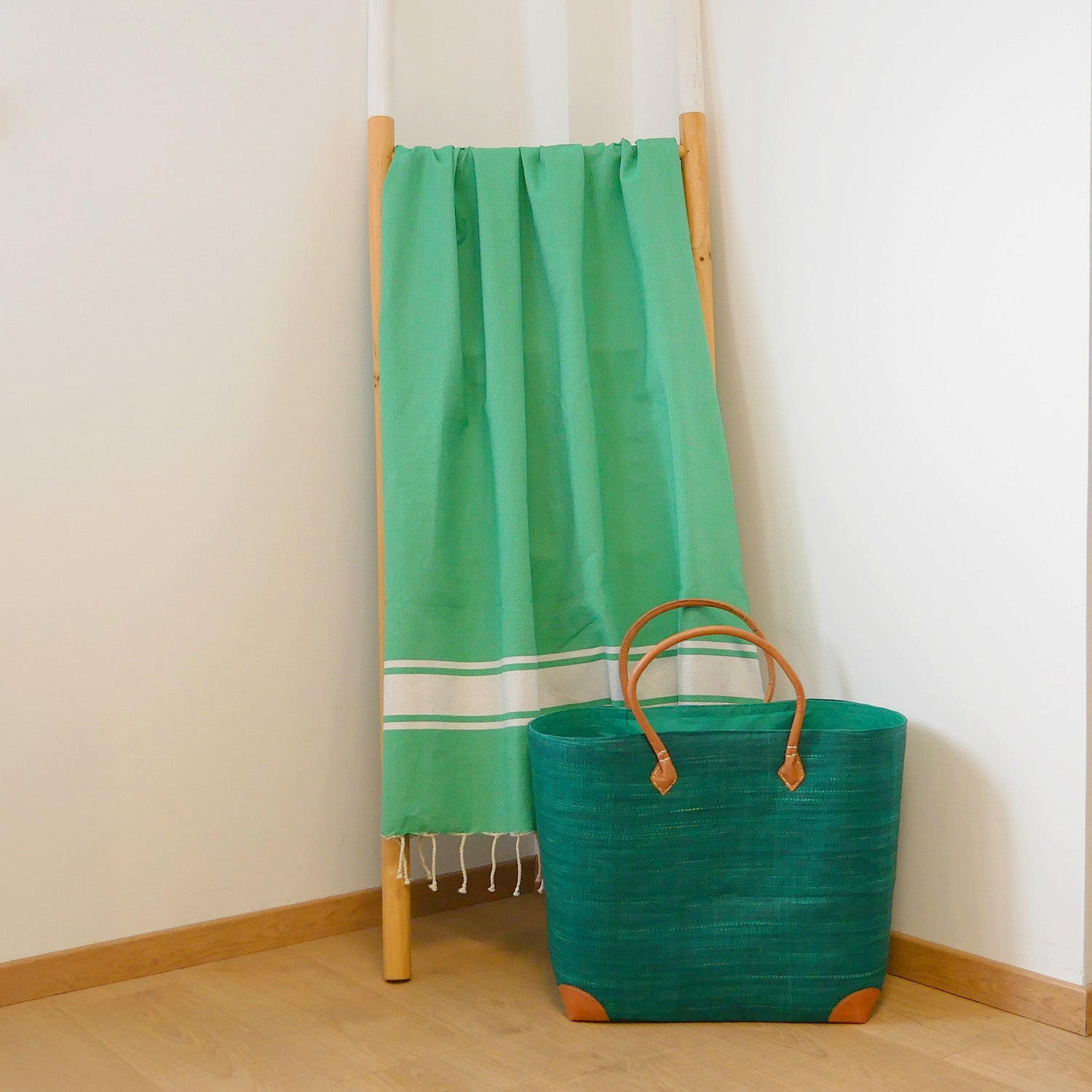 HAMAMTUCH Traditionelles flaches Grün 100x200 190g/m² - Kozo Smaragdgrün - Grün, Textil (100/200cm) - LE COMPTOIR DE LA PLAGE