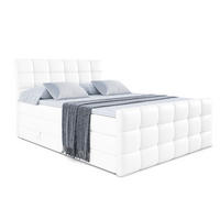 BOXSPRINGBETT BRUGO-Z KING - 180 x 200 - H3/H4 - Weiß Hochglanz - Weiß Hochglanz, Holzwerkstoff (180/200cm) - ALTDECOR