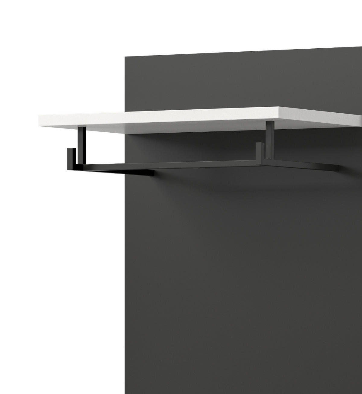 GARDEROBEN-SET 4-teilig in weiß, grau 220 cm, Komplettset mit Soft-Close, Cooper - Schwarz/Weiß, Glas/Holzwerkstoff (220/190/37cm) - Inn.Furn