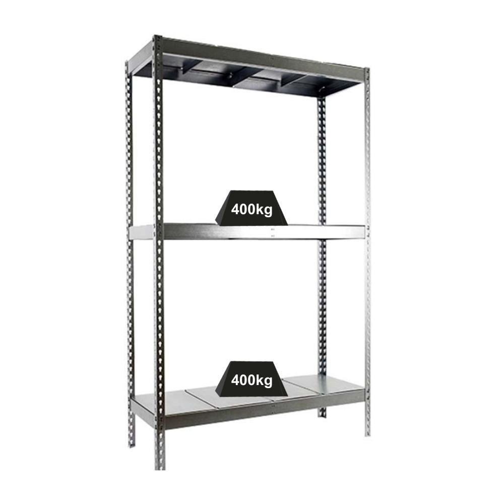 SCHWERLASTREGAL BIG METAL YETI THREE | HxBxT 200x120x45cm | Fachlast 400kg | Verzinkt - Silberfarben, Metall (120/200/45cm) - PROREGAL