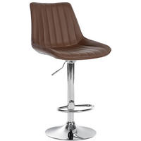 BARHOCKER Lederlook braun - Chromfarben/Braun, Textil/Metall (49.5/91/50cm) - CLP