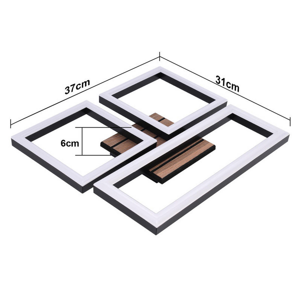 LED stropní svítidlo 37,5/31,5/5,5 cm - černá, kov (31.5/37.5/5.5cm) - Nettlife