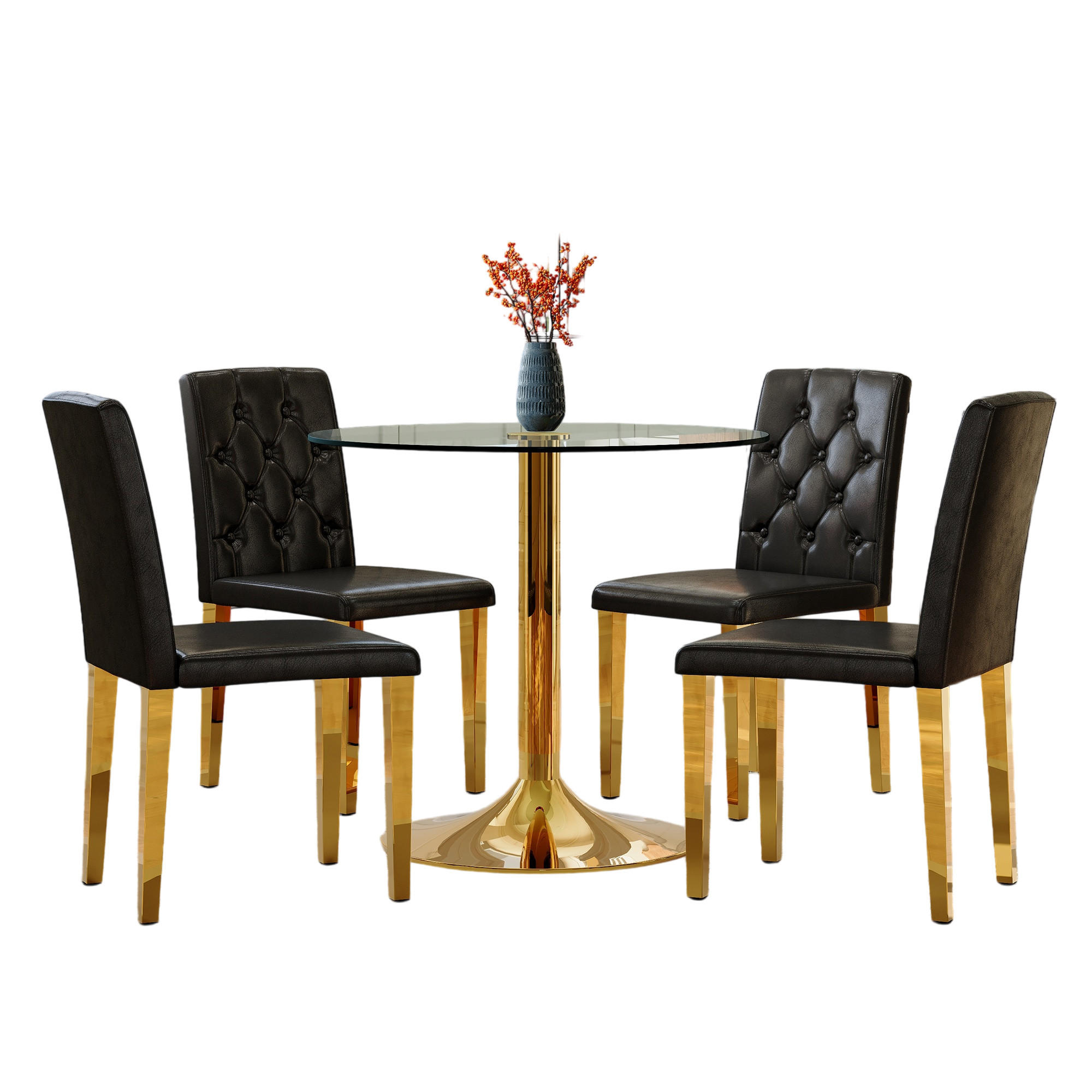 ComfortXL Essgruppe Schwarz 85x75x85 cm