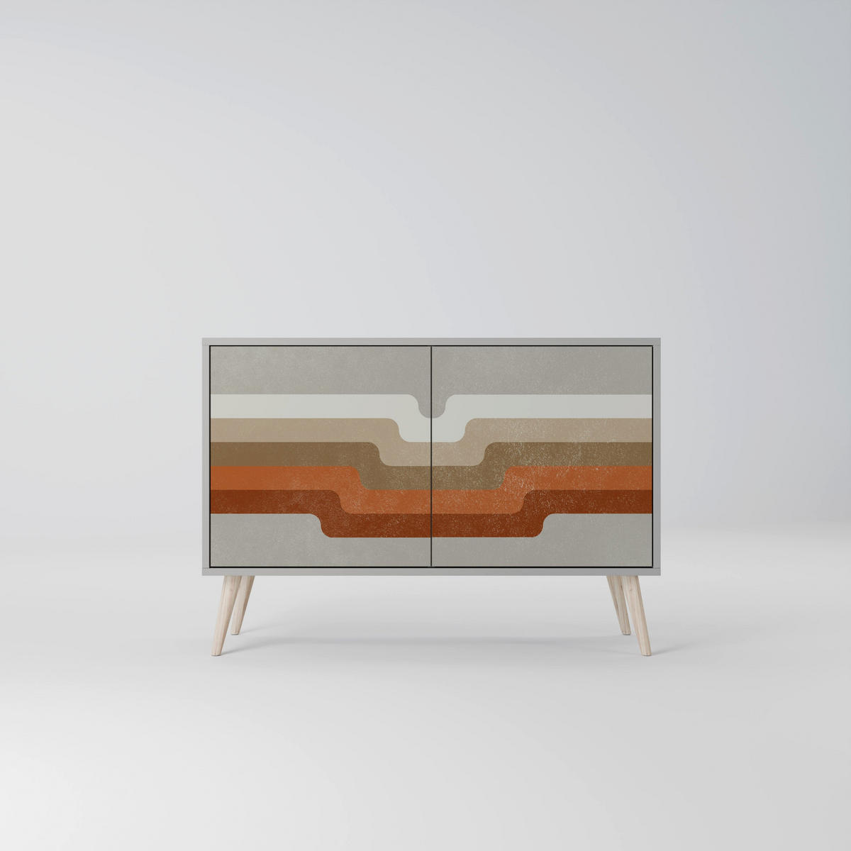 SIDEBOARD PECULIAR TRAIL, Eicheneffekt, 111x42x77,5 cm, 2 Türen - Eichefarben/Buchefarben, Holzwerkstoff/Buchenholz (111/77.5/42cm) - SpaceRebels