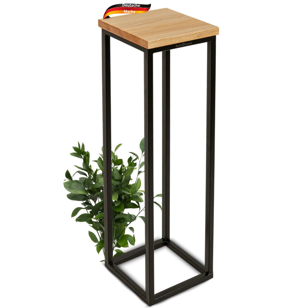 BLUMENSTÄNDER Holz LURI 70 cm hoch Eichenholz Metallgestell - Braun, Holz (20/70/21cm) - DELUKE