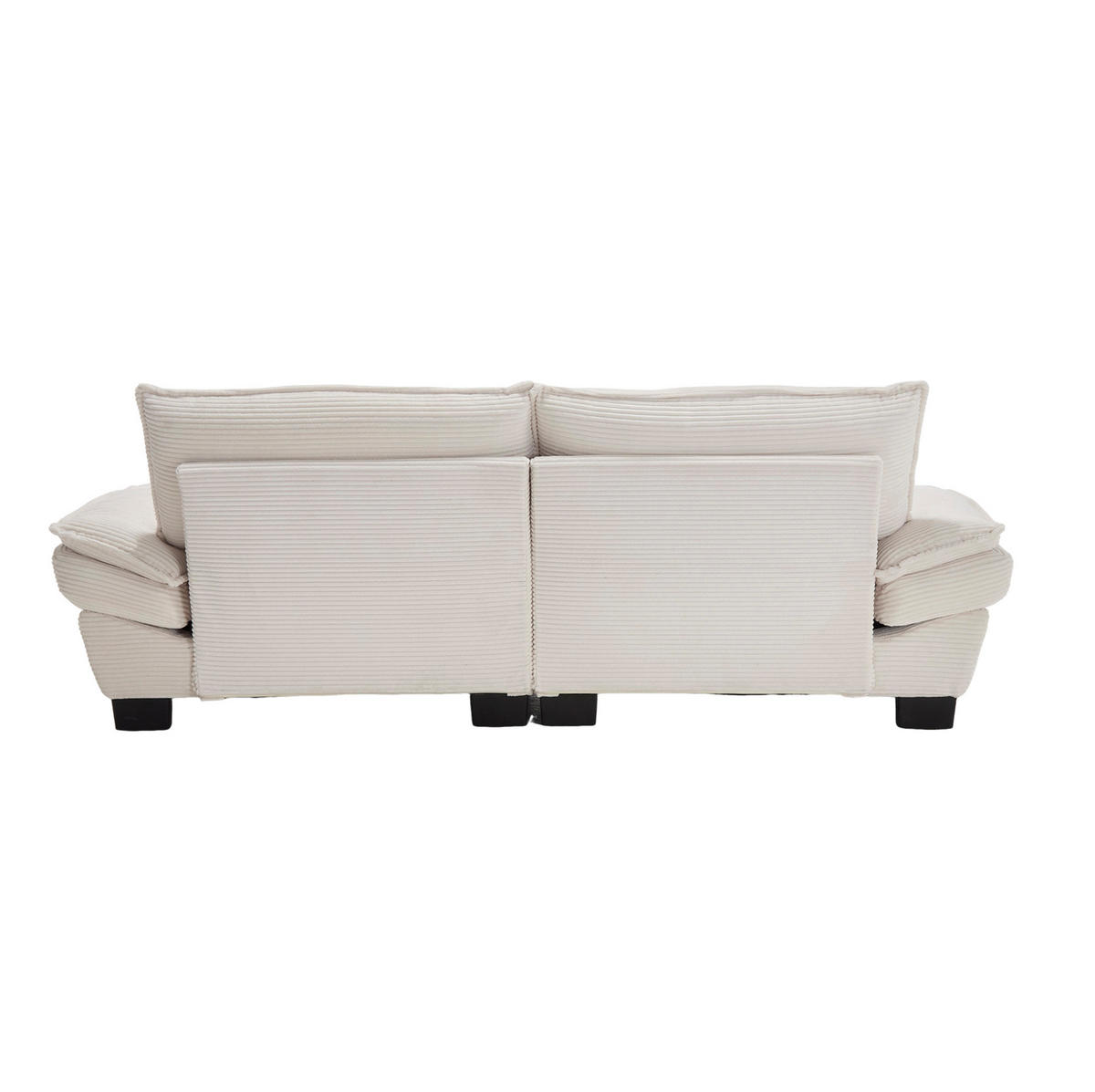 2-SITZER-SOFA aus Samt 224x81x81 cm Beige mit extratiefem Sitz, 2 Kissen und gepolsterten Armlehnen - Beige, Textil (81/81/224cm) - Modfu