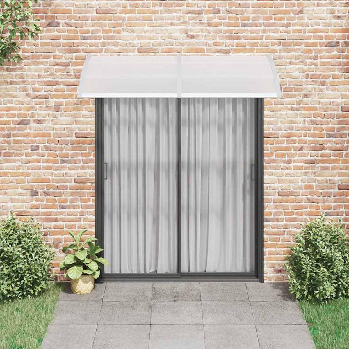 TÜRVORDACH Grau 200/100 Cm Pc - Grau, Kunststoff (100/200cm) - vidaXL