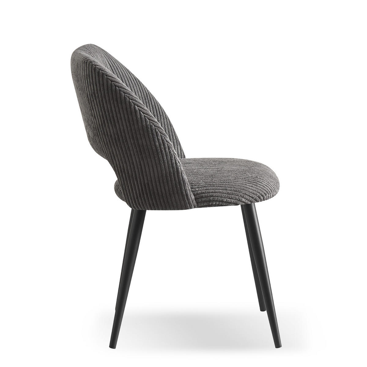 STUHL VICKY Anthrazit 2 Stück - Anthrazit, Textil/Metall (53/80/57cm) - B&D Home