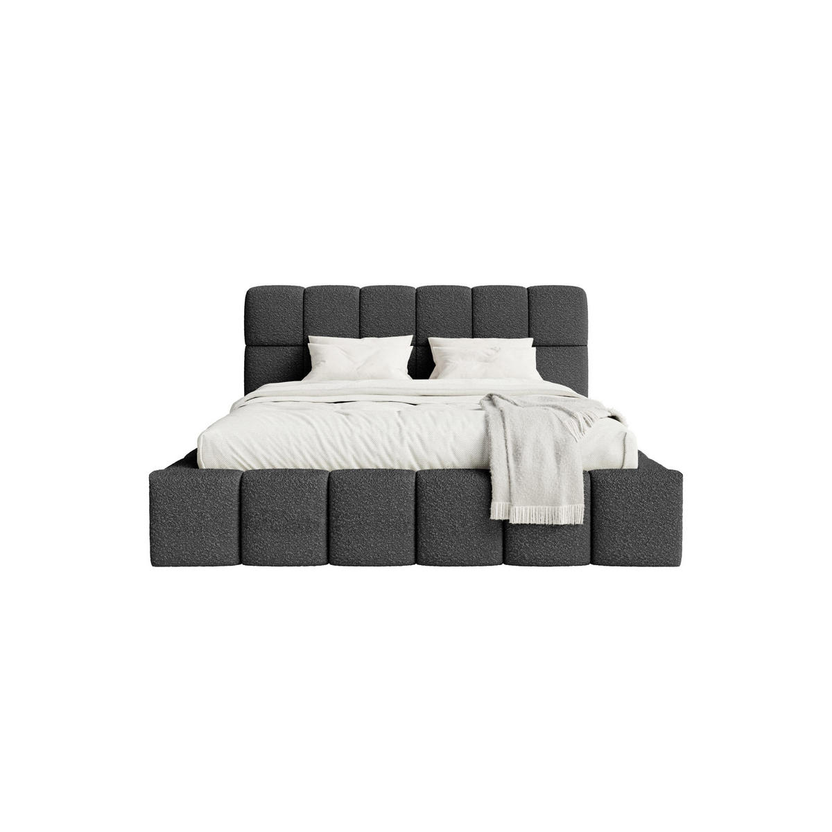 POLSTERBETT Lund 160x200 cm, Schwarz - Schwarz, Textil (160/200cm) - Fedve