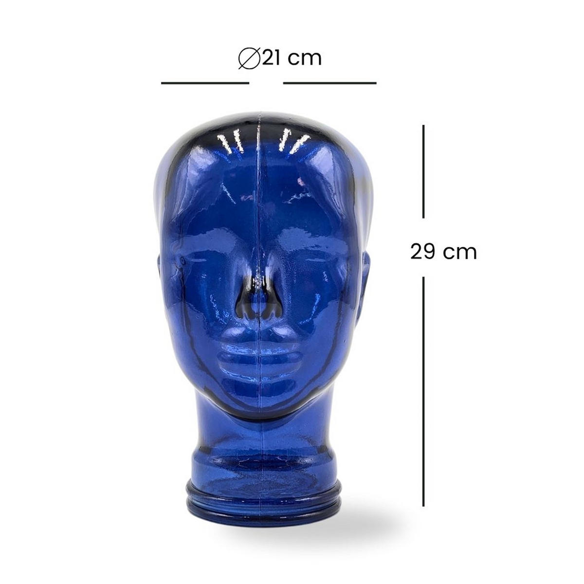 KOPFHÖRERSTÄNDER MICK Glas T07 blau - Blau, Glas (21/29/21cm) - DESIGN DELIGHTS