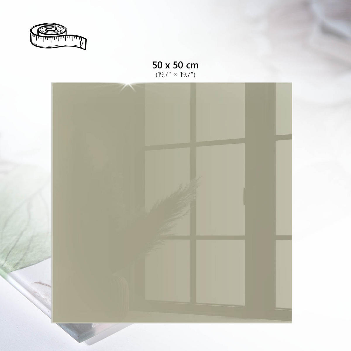 TISCHPLATTE 50x50 cm – Dunkelcreme - Braun, Glas (0.4/50/50cm) - Wallfluent