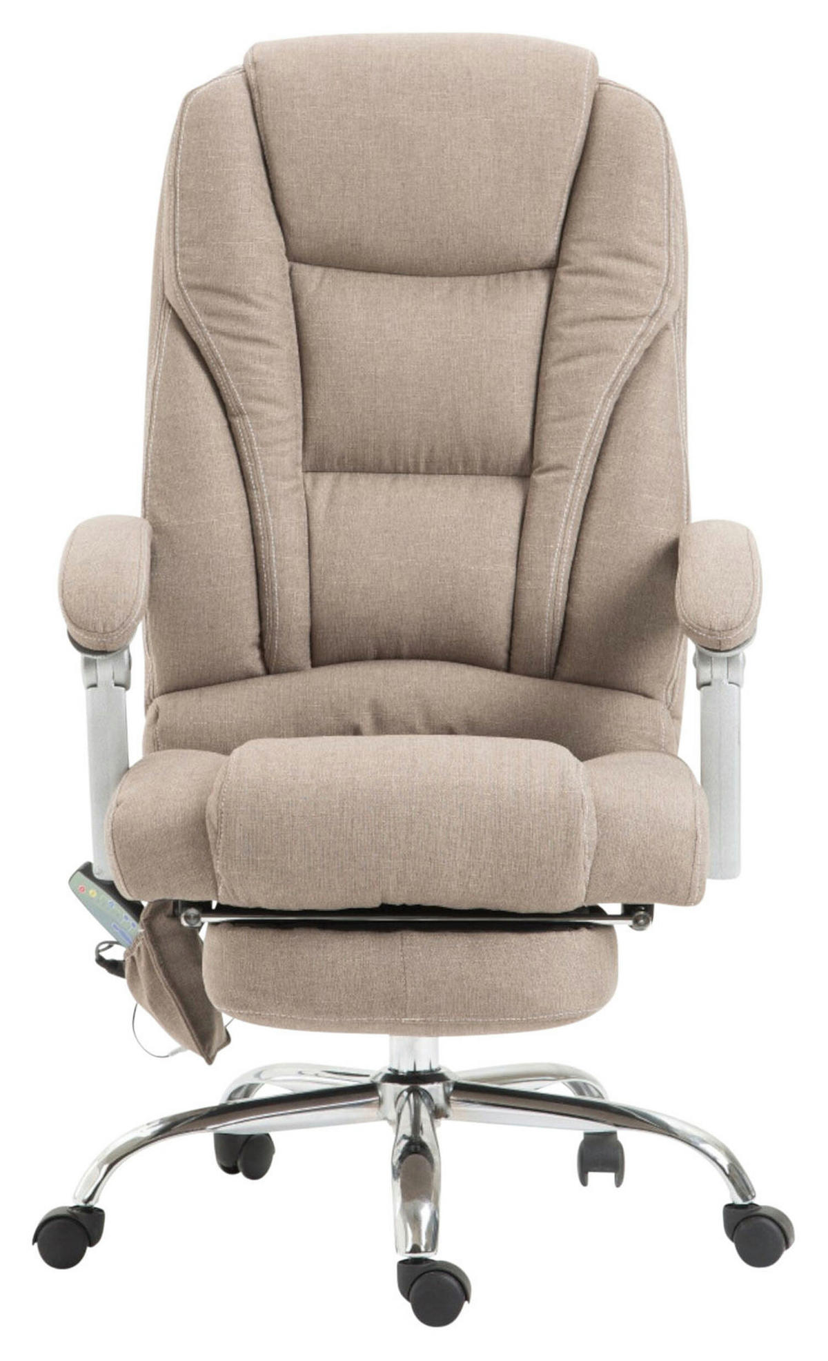 BÜROSTUHL Pacira, Stoff mit Massagefunktion Taupe - Taupe, Textil/Metall (68/127/64cm) - TPFLiving