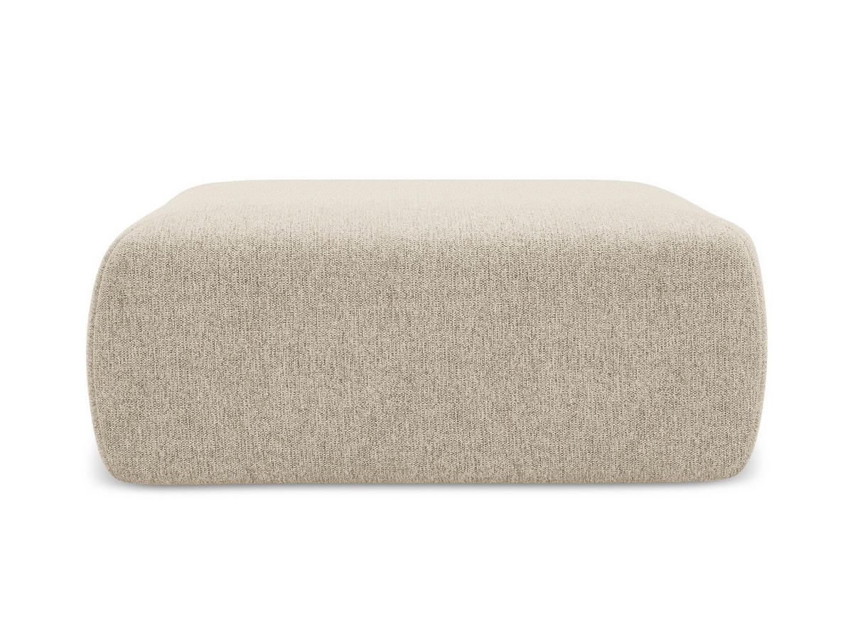 POUF Chenille Stoff Beige - Beige/Schwarz, Kunststoff/Textil (102/40/62cm) - Makamii