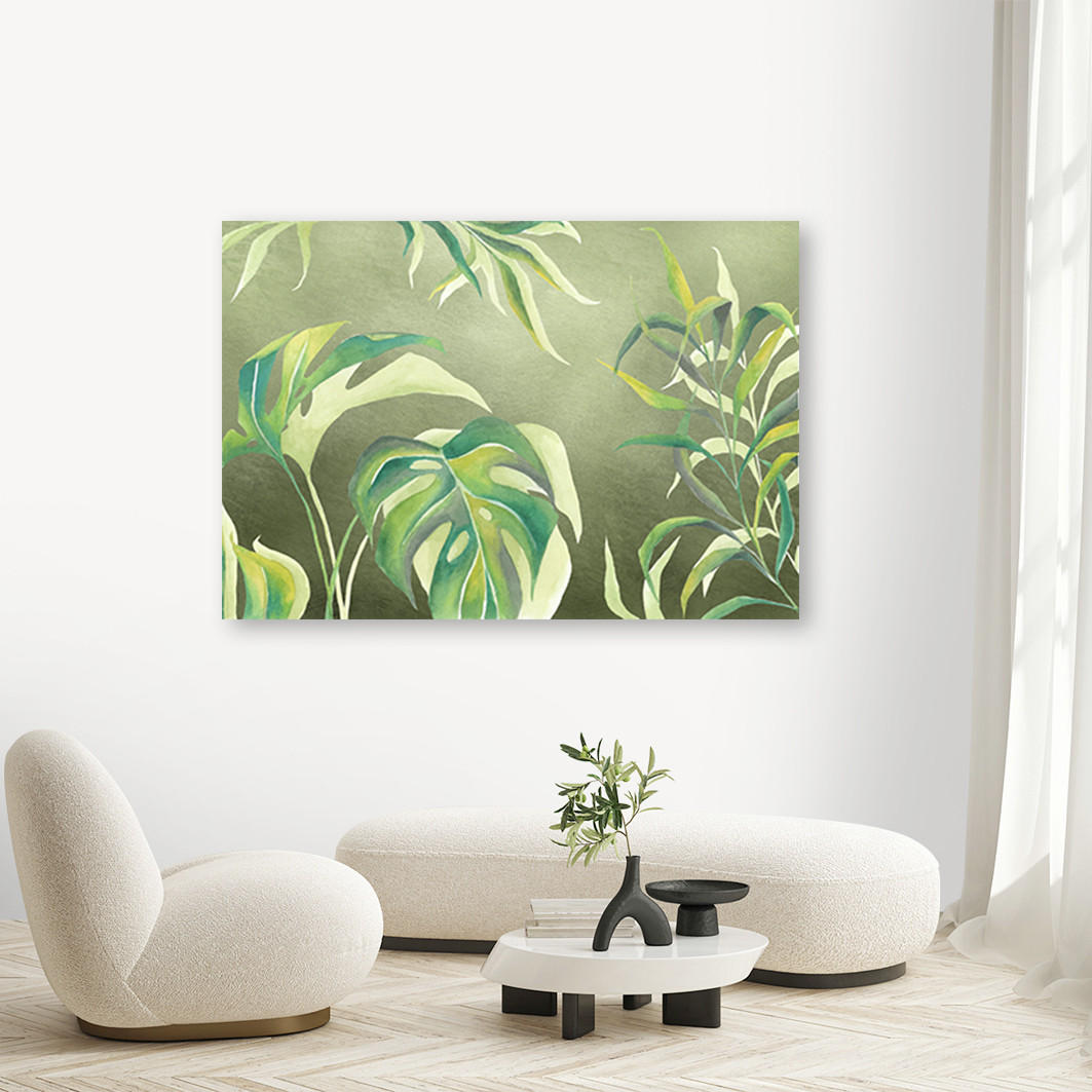 WANDBILD monster's blätter - Braun, Textil (60/40cm) - Feeby