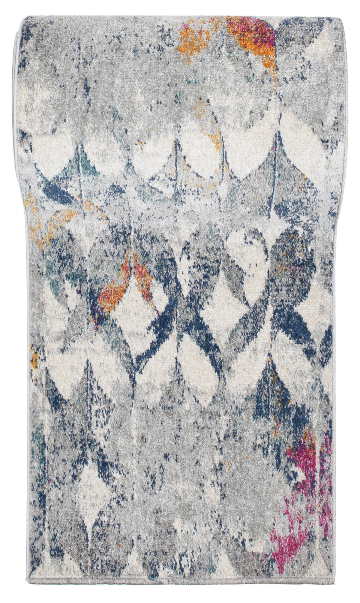 TEPPICHLÄUFER LAZUR Grau Weiß 70/200 cm - Grau, Textil (70/200cm) - Tapiso