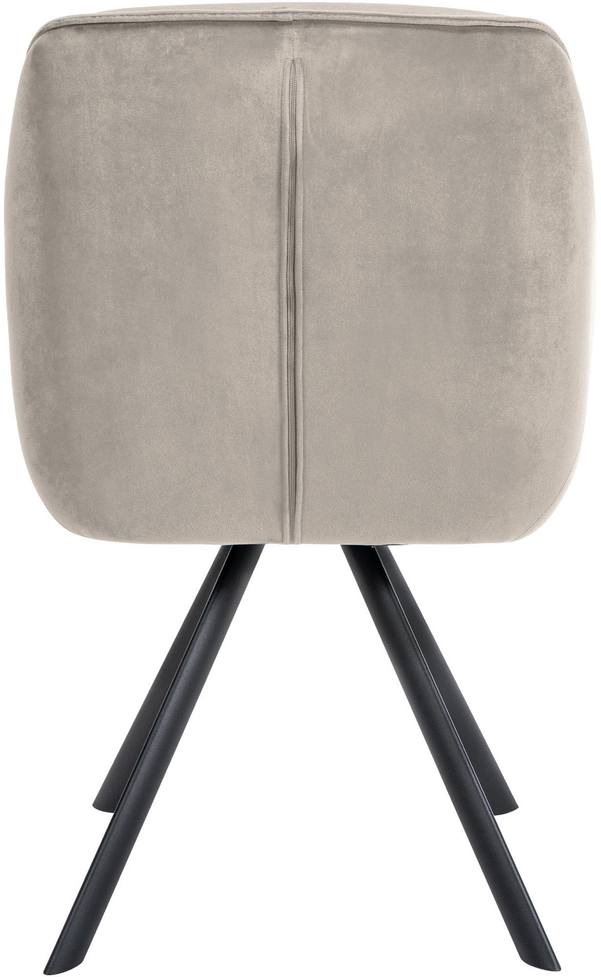 ARMLEHNENSTUHL Samt grau - Schwarz/Grau, Textil/Metall (57/90/63cm) - CLP