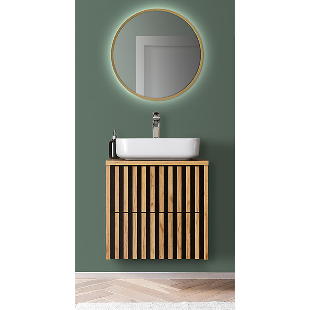 BADMÖBEL-SET 2-TLG. Lucca-107 - Braun, Holzwerkstoff (61/200/46cm) - Lomado