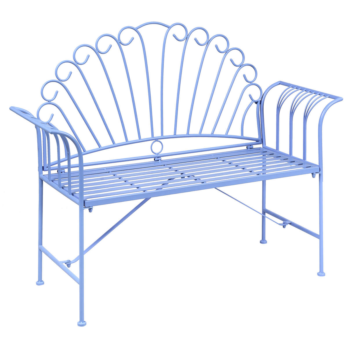 GARTENBANK Hellblau Cavinia - Blau, Metall (125/97/46cm) - Beliani