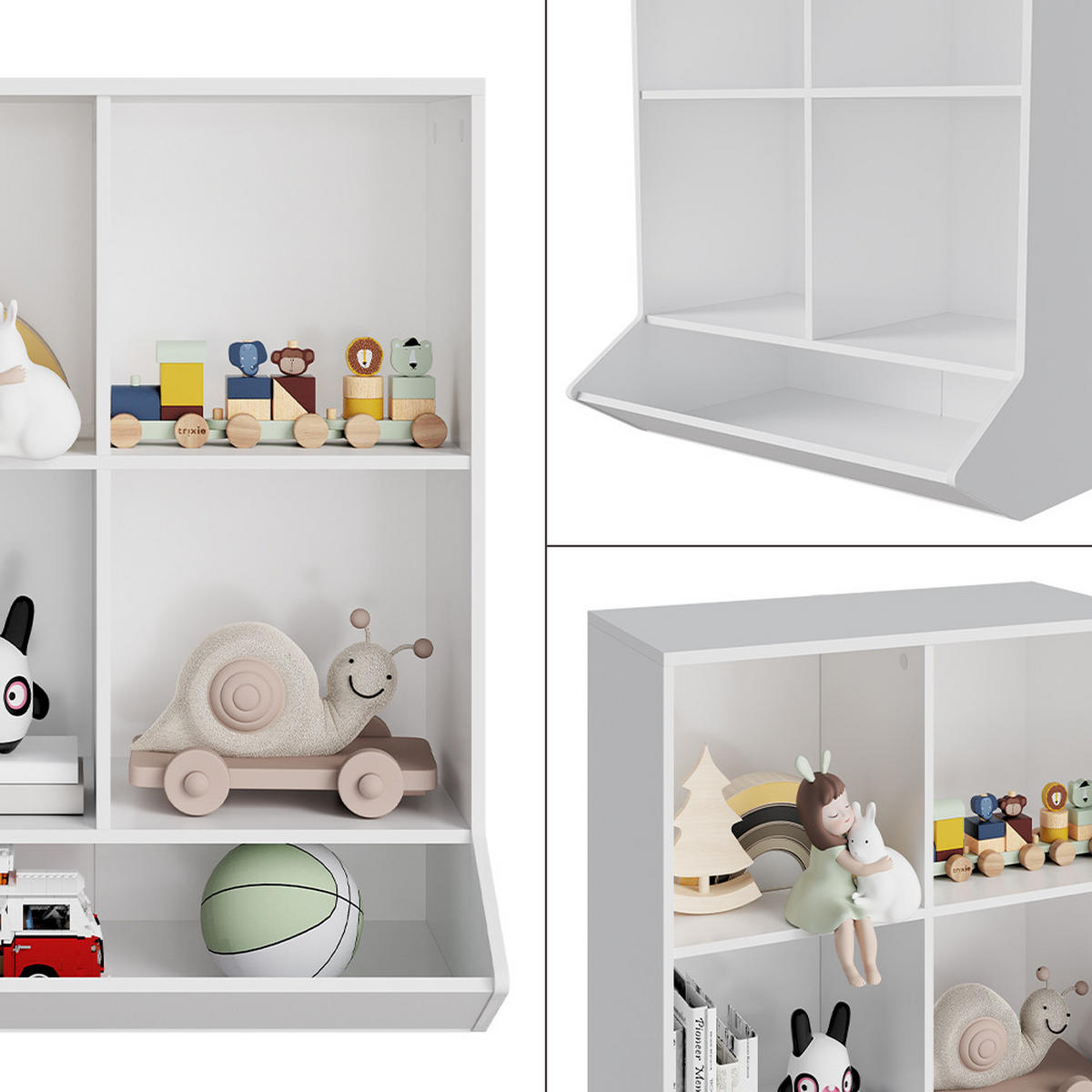 KINDERREGAL Conny Weiß 65.5 x 82.5 cm - Weiß, Holzwerkstoff (65.5/82.5/31cm) - Vicco