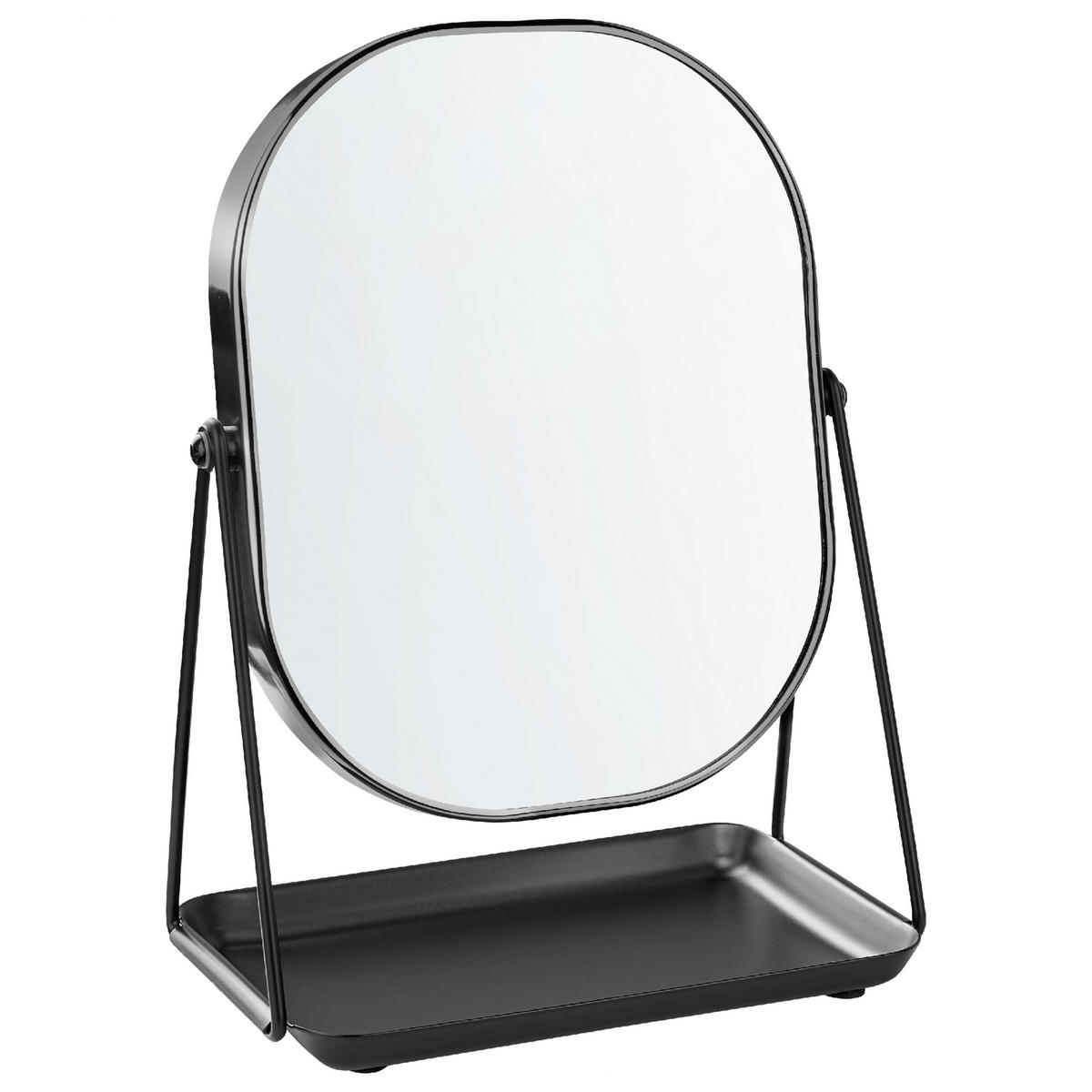 KOSMETIKSPIEGEL 20/22 cm Schwarz Correze - Schwarz, Metall (31/15/24cm) - Beliani