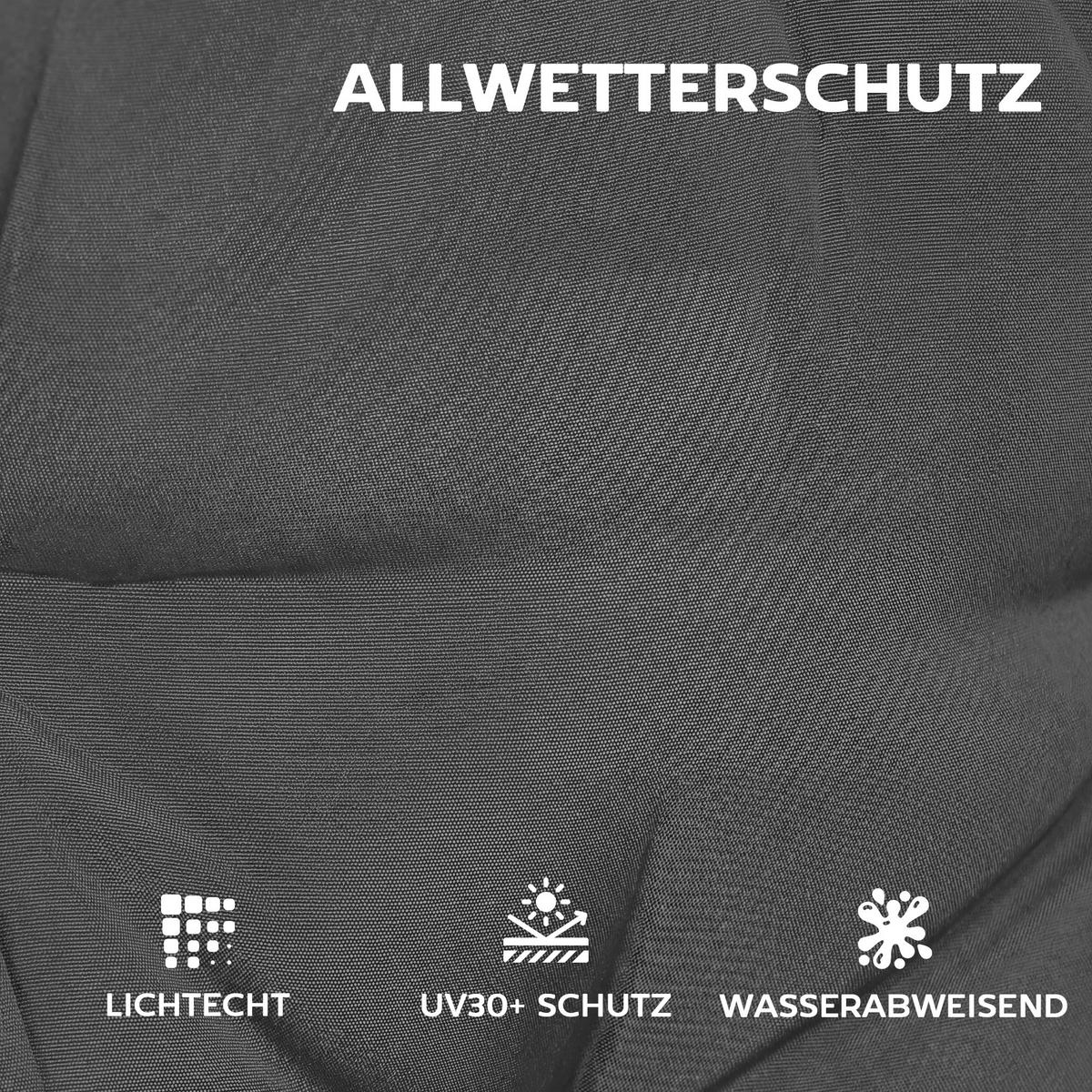 SADA 4 SEDACÍCH POLŠTÁŘŮ z polyesteru, tmavě šedá - tmavě šedá, textil (111.5/53/8cm) - Outsunny