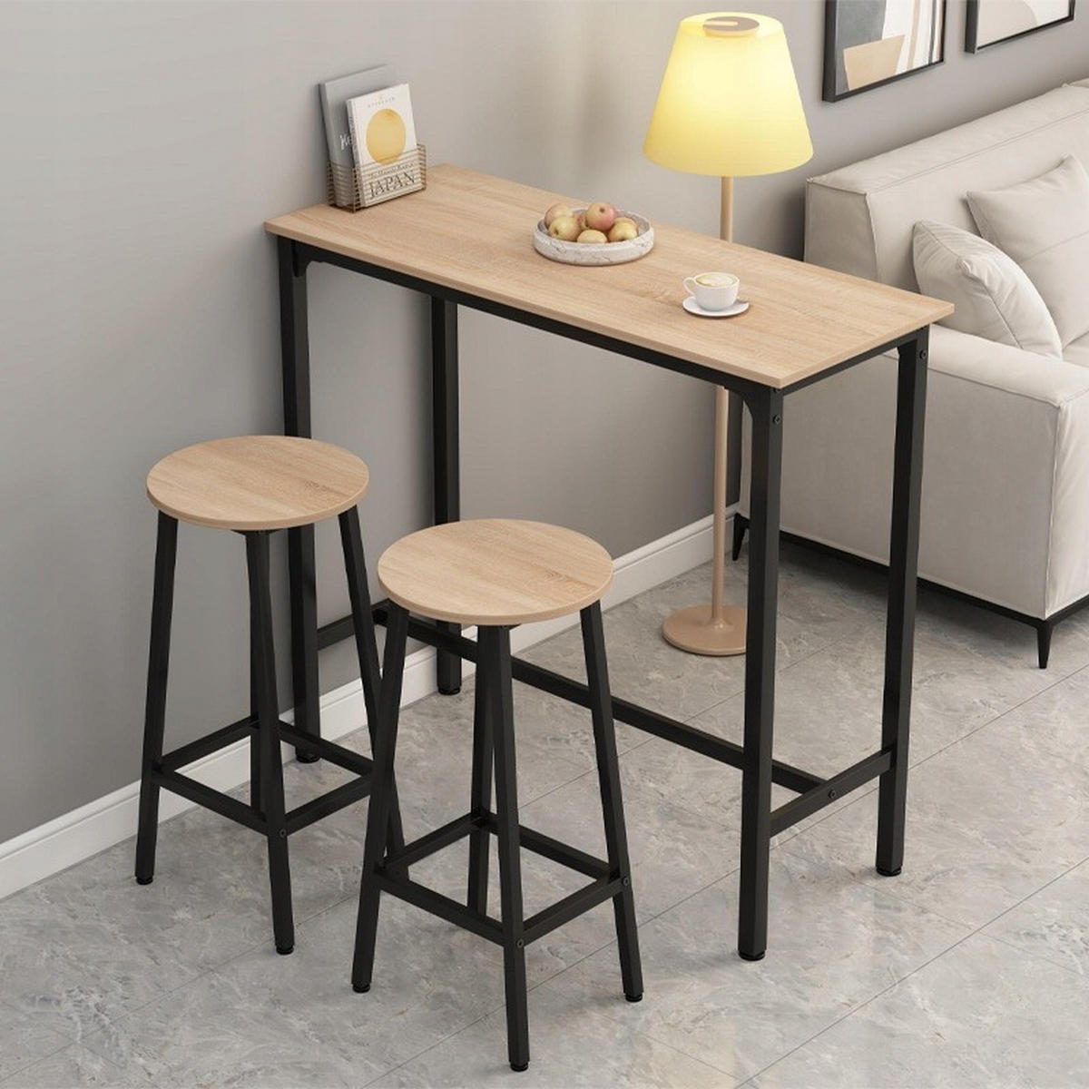 BAR-MÖBEL-SET, braun 100/90/40cm - Braun, Holzwerkstoff (100/90/40cm)