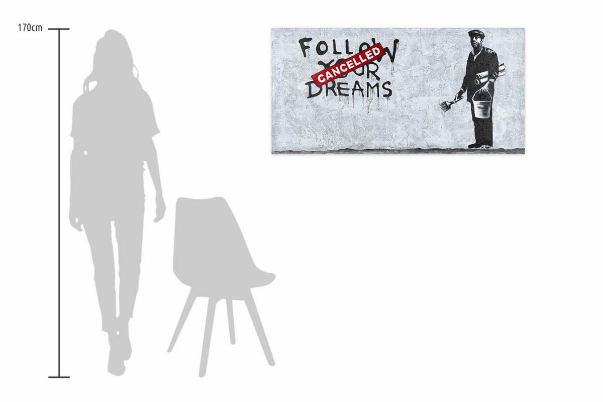 ACRYLBILD HANDGEMALT 120/60 cm - Rot/Schwarz, Holz/Textil (120/60cm) - KUNSTLOFT