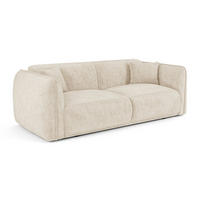 SOFA LUSH Gemusterter Samt Creme 206cm - Creme, Textil (206/72.5/90cm) - Premium Interiors