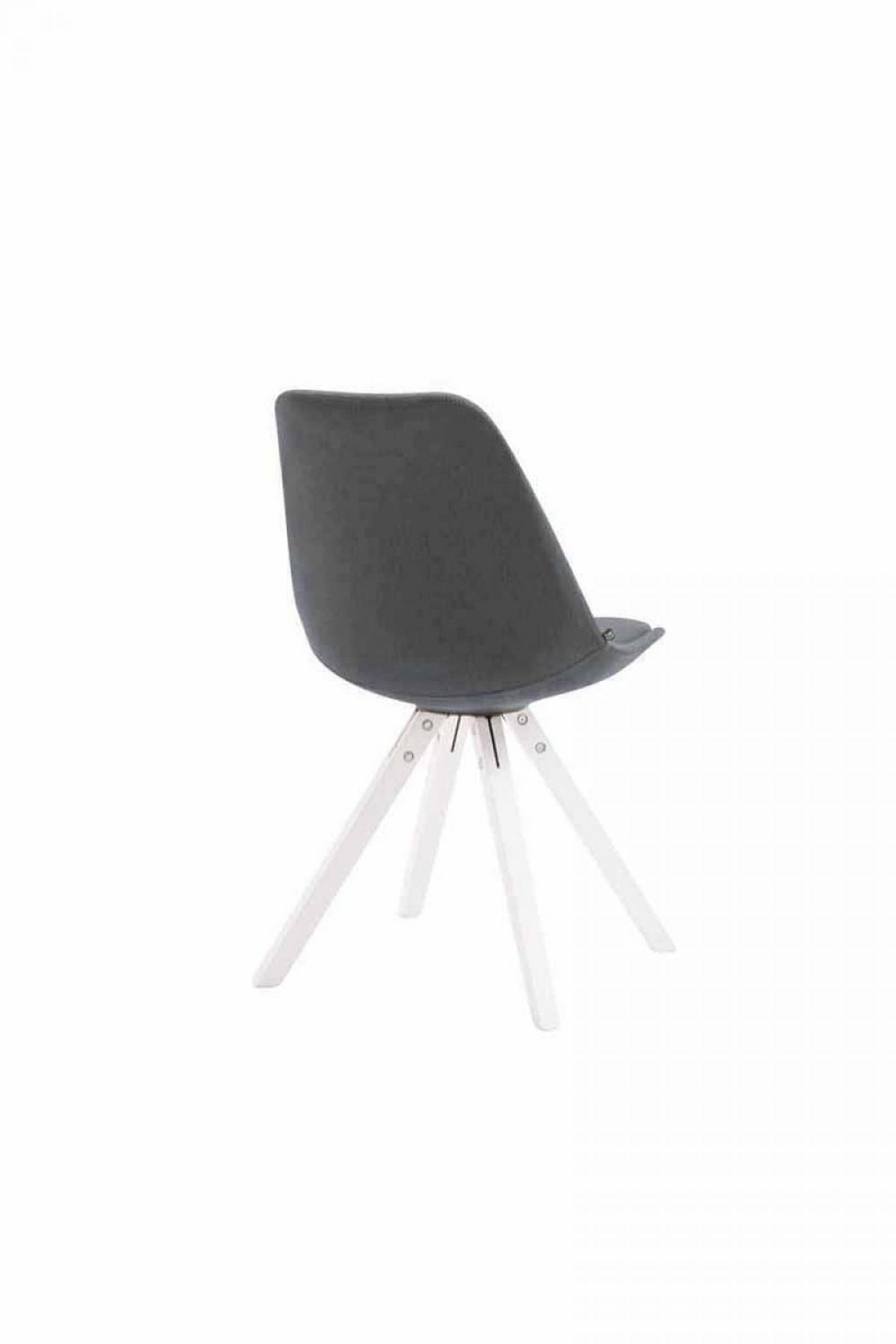 STUHL Stoff dunkelgrau - Dunkelgrau/Weiß, Holz/Textil (48/84/56cm) - CLP