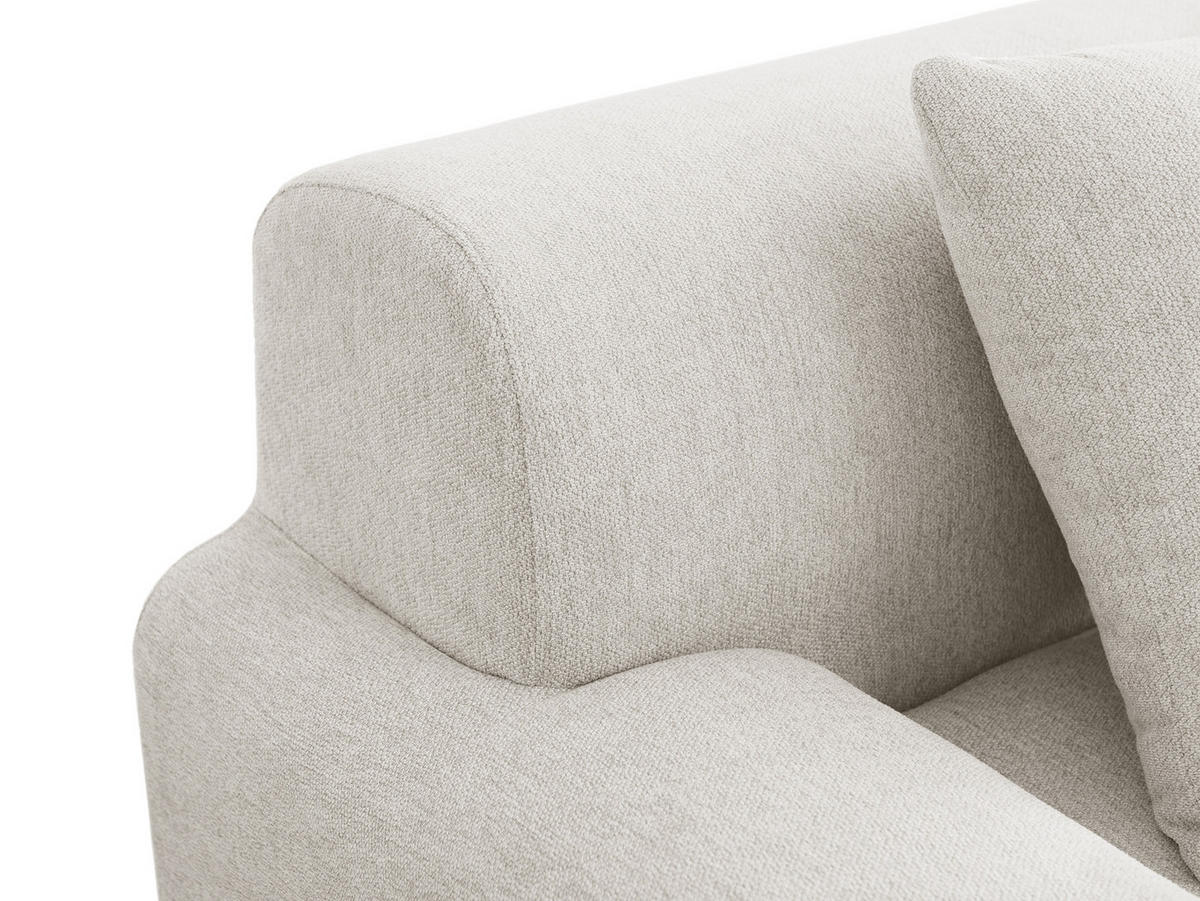 WOHNLANDSCHAFT Chenille Elfenbeinweiß - Creme, Textil (345/73/190cm) - MILYsofa