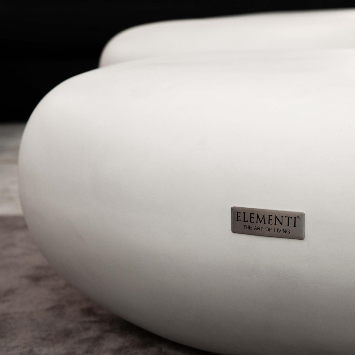 COUCHTISCH HAWAII Steinform Mittel Betonoptik 99 x 71 x 32 cm - Creme, Naturmaterialien (99/71/32cm) - Elementi