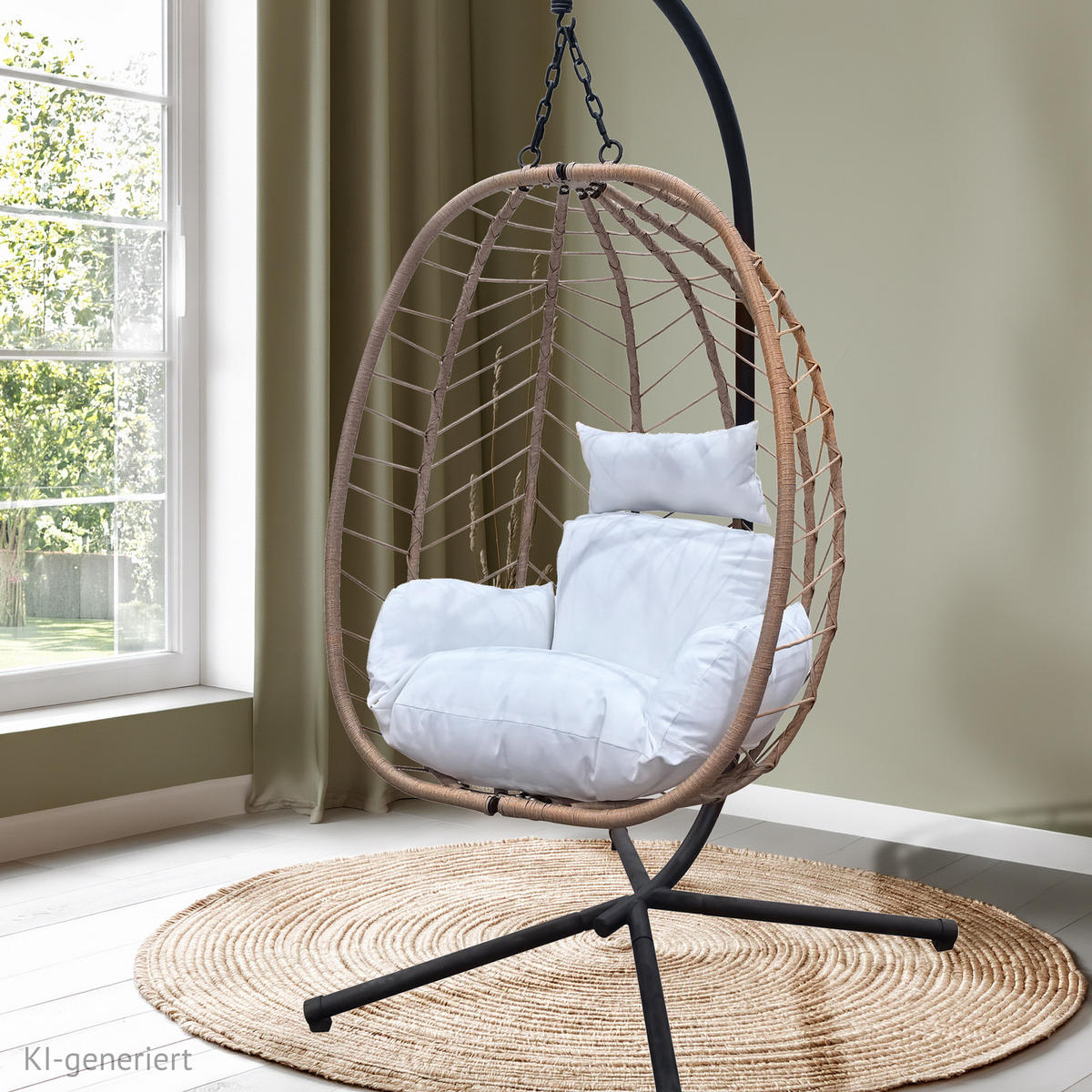 HÄNGESESSEL SHELLY Natur - Braun, Kunststoff (95/195/95cm) - SVITA