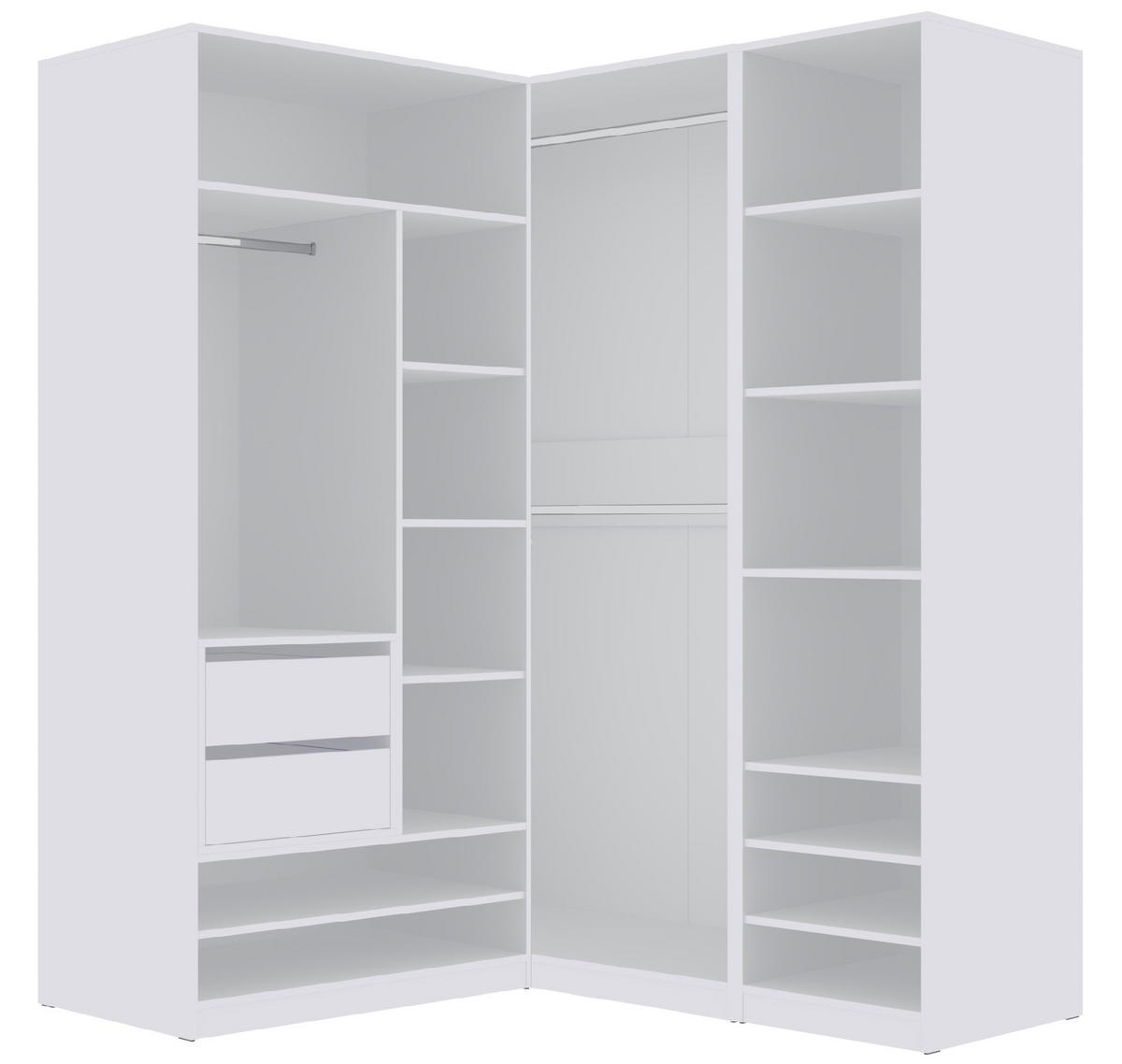 OFFENER-GARDEROBENSCHRANK TRES D/B Weiß 240/206/51 cm - Weiß, Holzwerkstoff (240/51/206cm) - Marmex Möbel