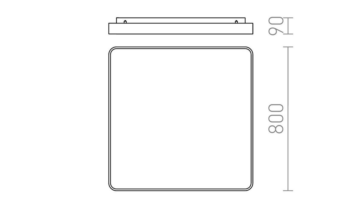 DECKENLEUCHTE MENSA SQ 80 gebürstetes Aluminium 138 W - Silberfarben, Metall (80/80/9cm) - Rendl