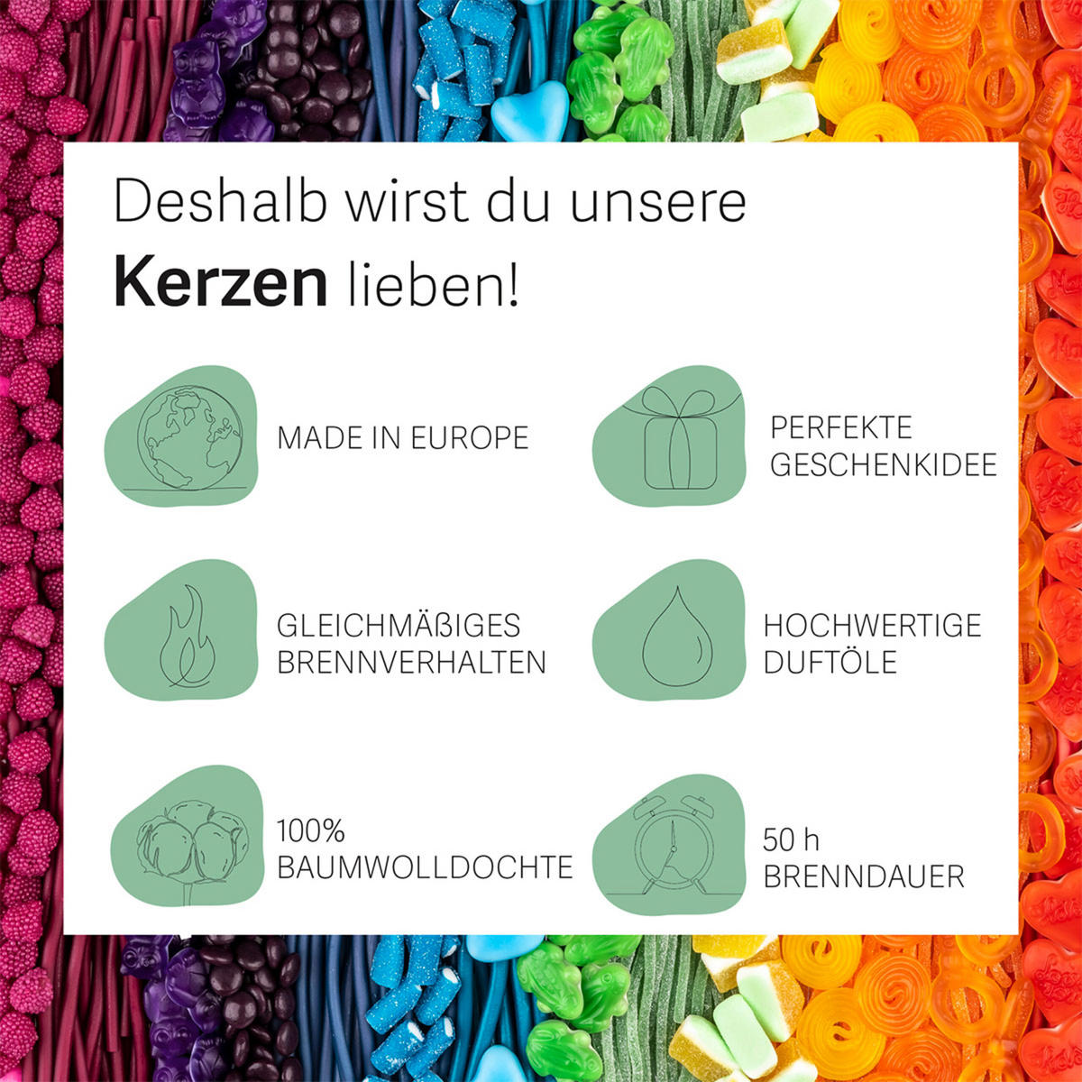 HARIBO™ Duftkerze - Orange, Naturmaterialien/Glas (9.5cm)