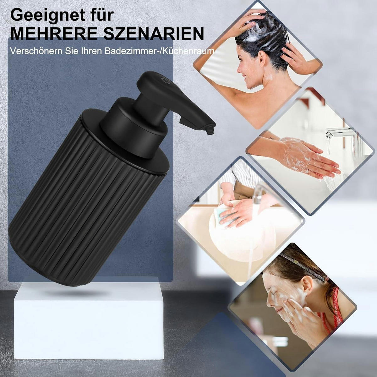 SEIFENSPENDER Automatisch Schwarz 260 ml - Schwarz, Kunststoff (8/8/18cm)