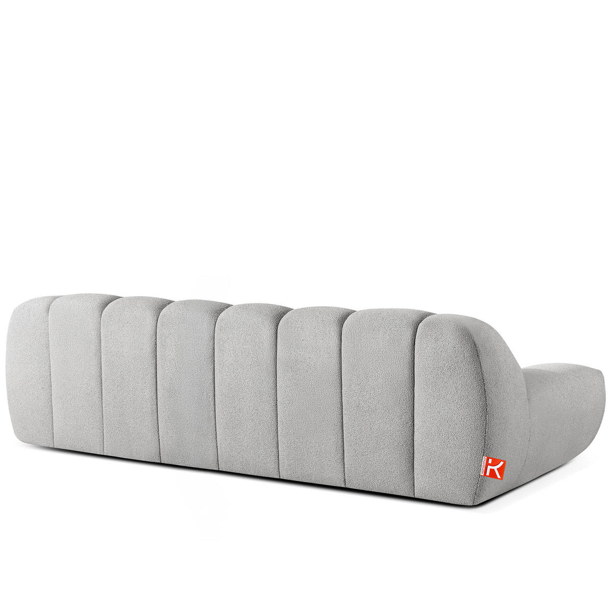 EINZELSOFA VENA Bouclé, Hellgrau - Hellgrau, Holz/Textil (254/72/105cm) - KONSIMO®