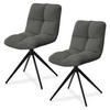 DREHSTUHL Dallas cord hellgrau (2er-Set) - Grau, Textil (45/84/45cm) - Juskys