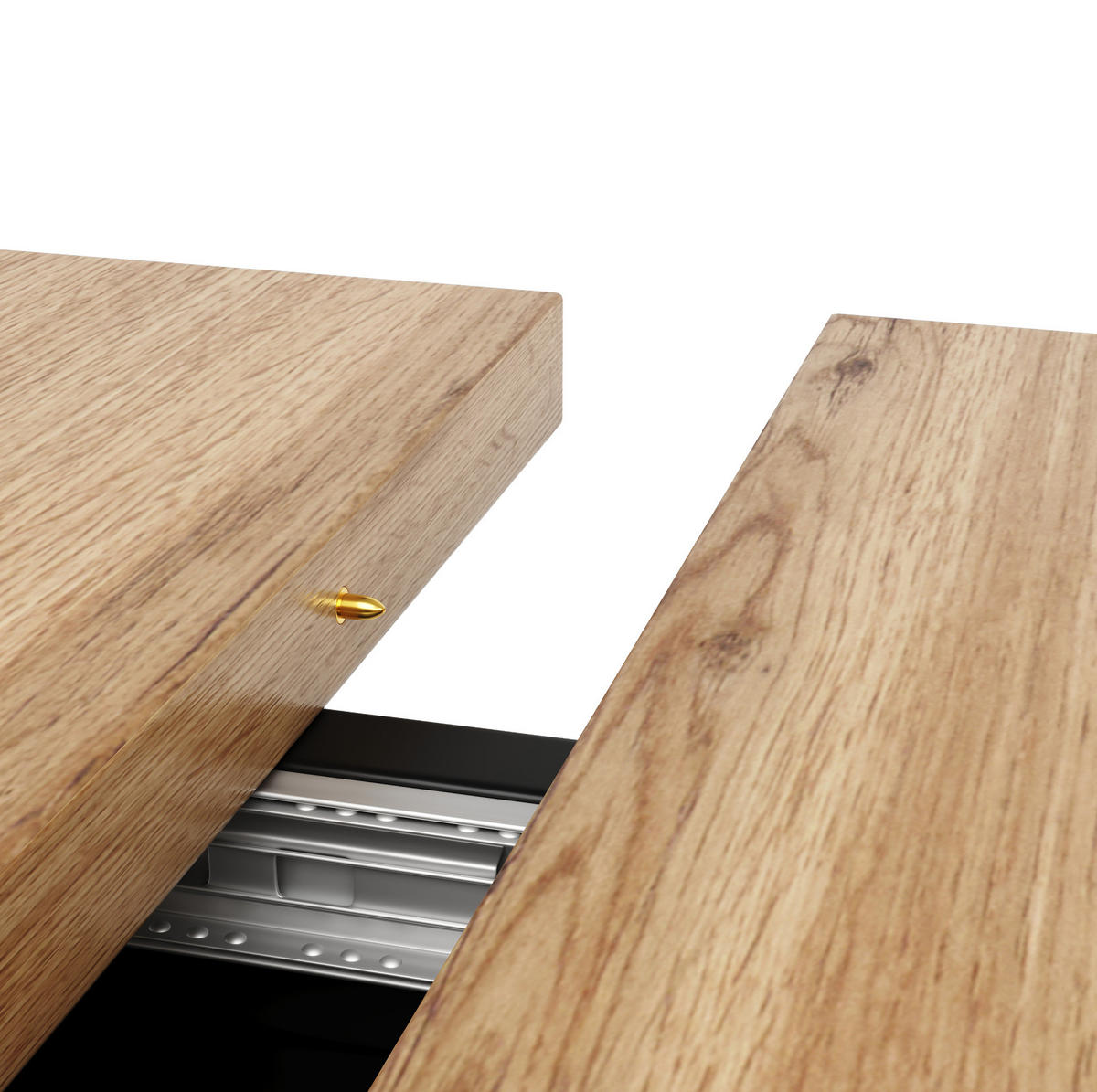 ESSTISCH ausziehbar 118-157 cm MDF Metall Schwarz Natur - Schwarz, Metall (157/70/75cm) - Meubliv