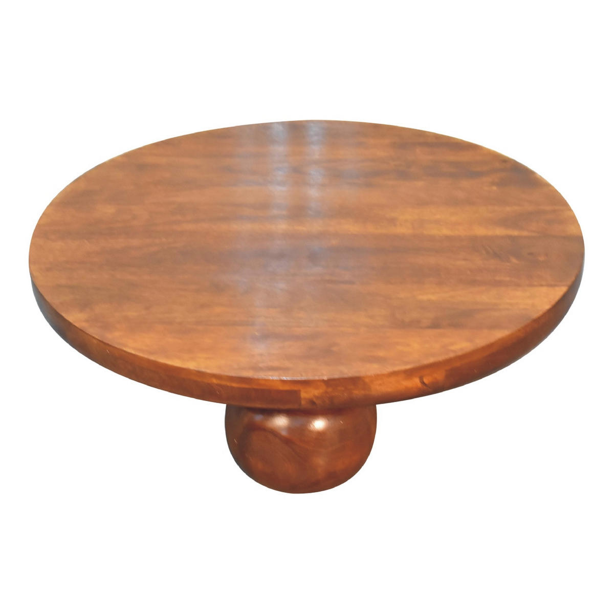 COUCHTISCH Ball Kastanienholz-Finish - Kastanienfarben/Messingfarben, Holz/Metall (80/80/23cm) - Artisan Furniture