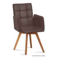 ARMLEHNSTUHL (4er-Set) Dione 52x91x60 Eiche geölt/Braun - Eichefarben/Braun, Kunststoff (60/91/52cm) - 58aufmkessel