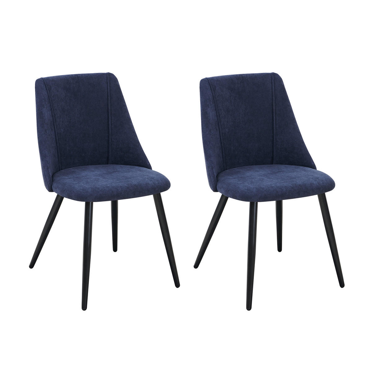 STUHL-SET 2 Stück in Stoff - Blau/Schwarz, Holzwerkstoff/Textil (56/83/55cm) - Urban Meuble